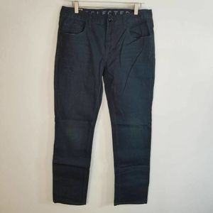 Straight Leg Jeans Blue Stretch Mid Rise